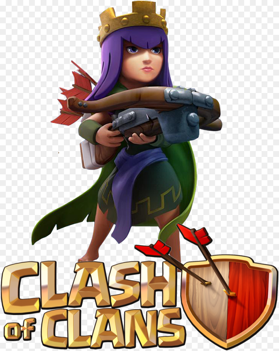 Archer Queen Clash Royale, Book, Comics, Publication, Person Free Png Download