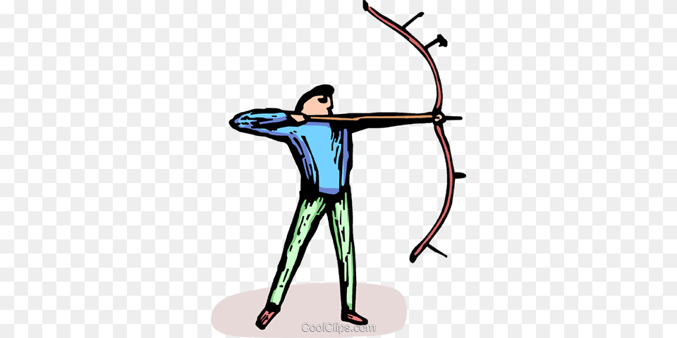 Archer Royalty Free Vector Clip Art Illustration, Weapon, Archery, Bow, Sport Png Image