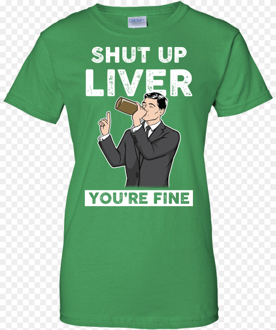 Archer Shut Up Liver You Re Fine T Shirt Long Sleeve Active Shirt, Clothing, T-shirt, Adult, Male Free Png