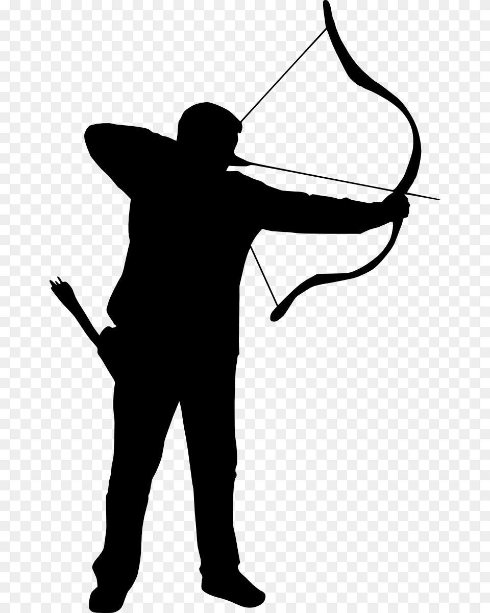 Archer Silhouette, Weapon, Sport, Archery, Bow Png Image