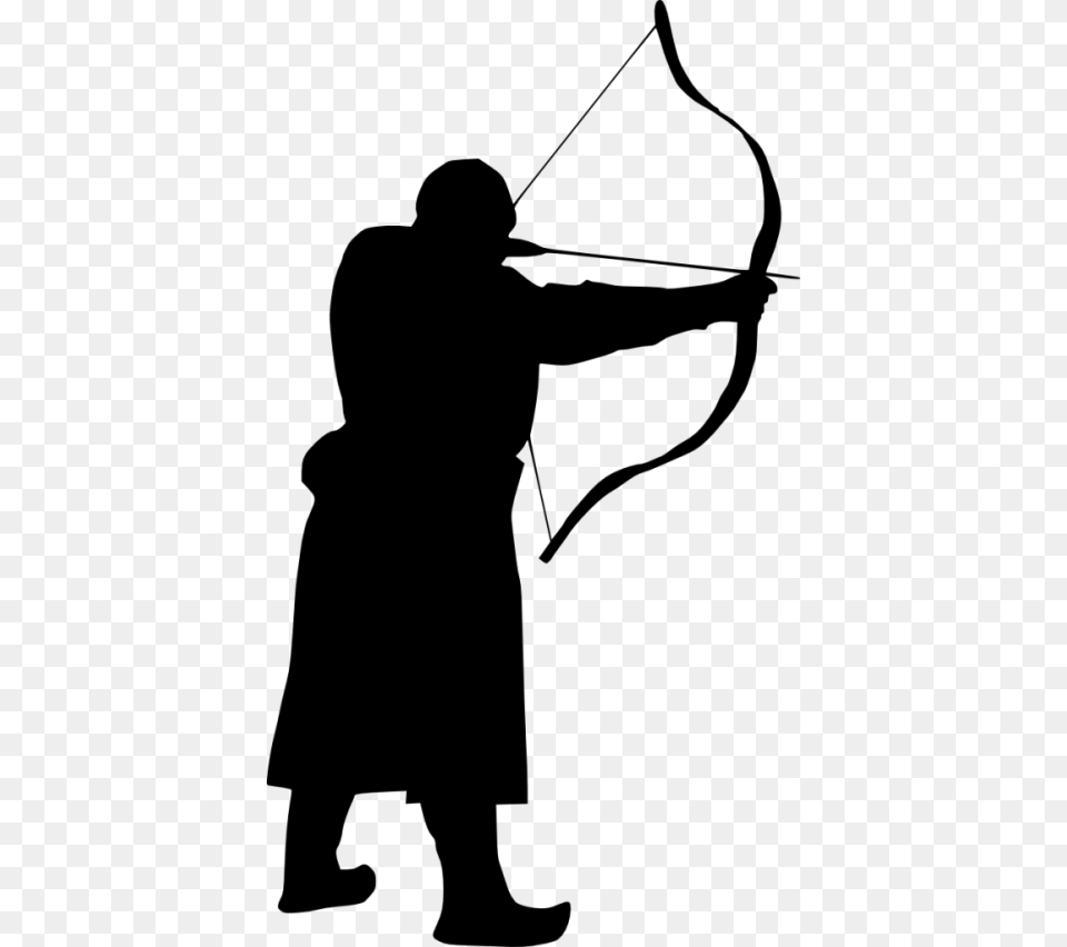 Archer Silhouette, Weapon, Archery, Bow, Sport Png Image