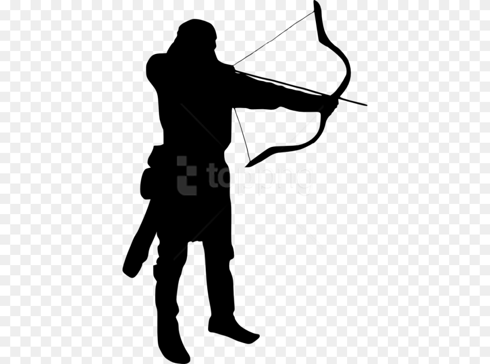 Archer Silhouette Archer Silhouette, Weapon, Archery, Bow, Sport Free Png