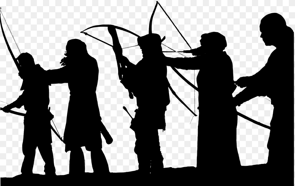 Archers Silhouette, Weapon, Archer, Archery, Bow Free Transparent Png