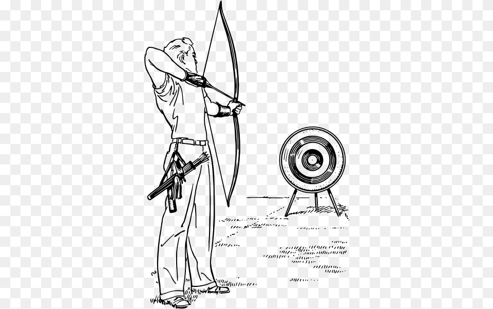 Archery Archery Clipart Black And White, Gray Free Png