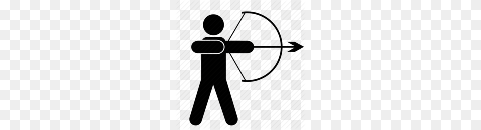 Archery Boy Clipart, Silhouette, Weapon, Bow, Sport Png Image