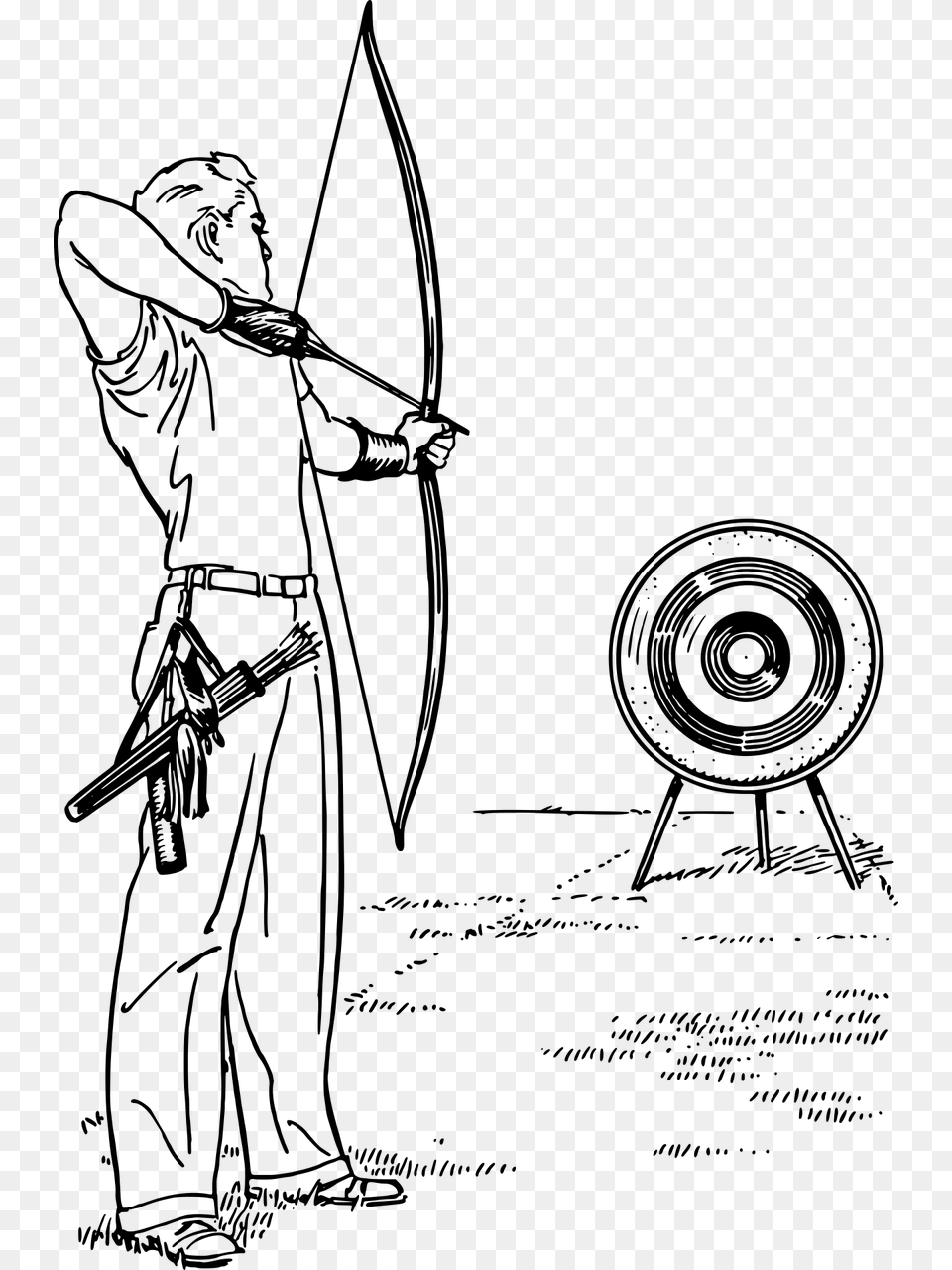 Archery Clipart Black And White, Gray Free Png