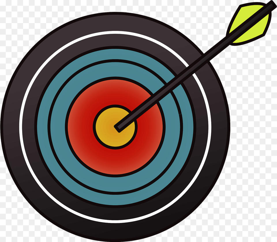 Archery Target With Arrow In The Bullseye Clipart Archery Clip Art Target Free Png