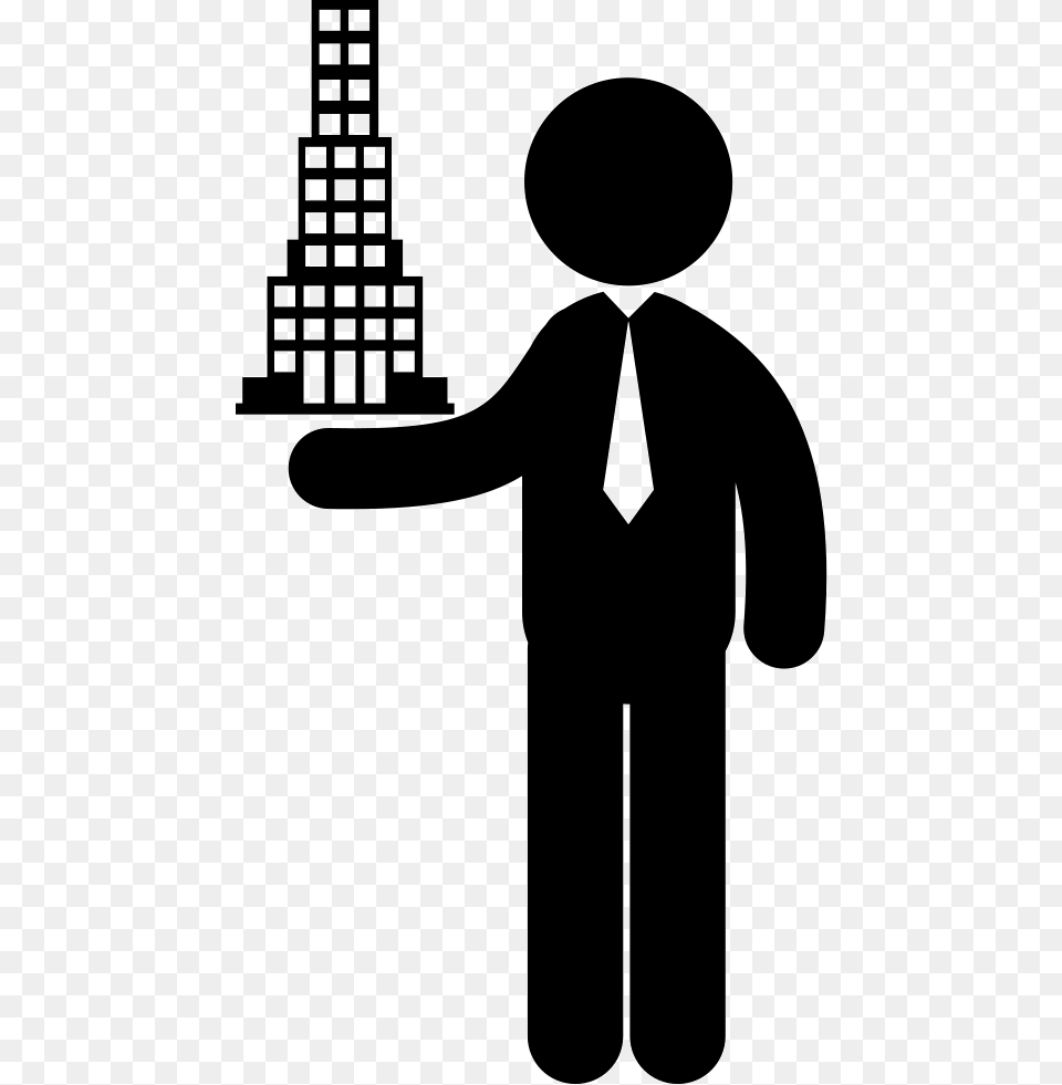 Architect With Building Project Comments Building Architect Icon, Stencil, Silhouette, Person Png