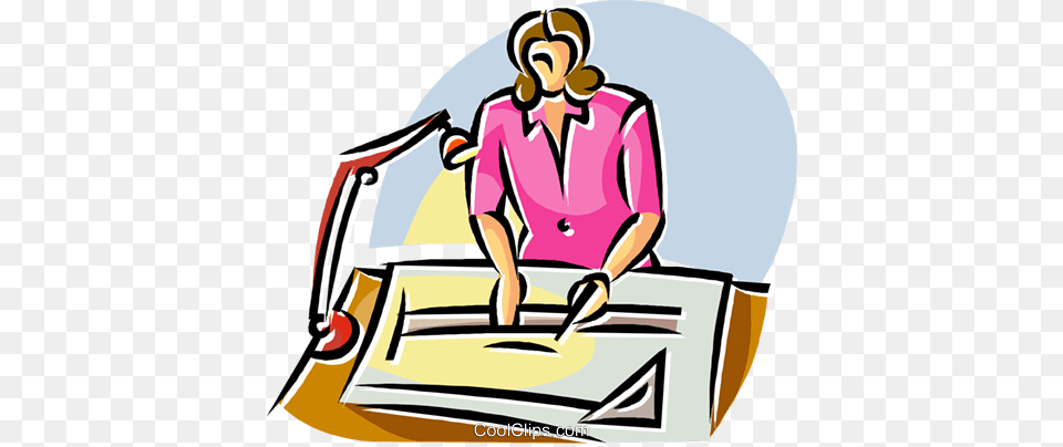 Architect Working On A Drafting Table Royalty Vector Clip Art, Baby, Person, Cleaning, Bulldozer Png