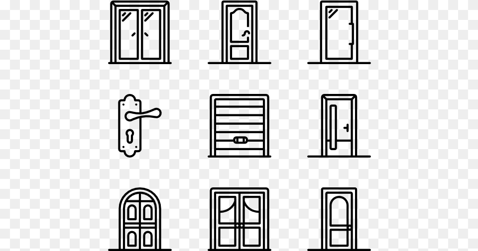Architectural Doors Icon Door Window, Gray Free Transparent Png