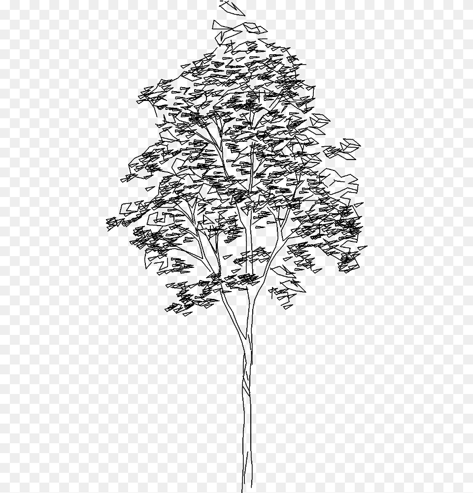Architectural Line Tree, Gray Png Image