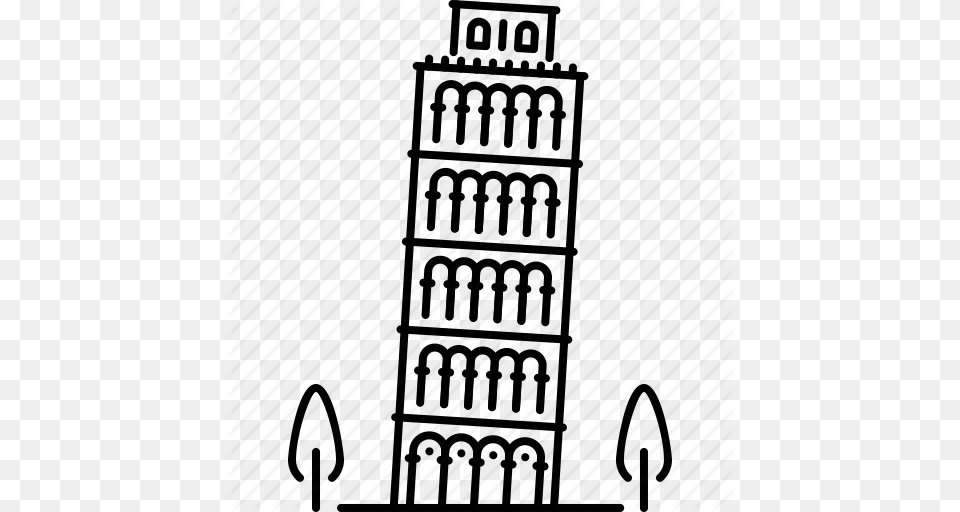 Architecture Building Leaning Pisa Sight Tower Icon, City, Urban, Machine, Wheel Png Image