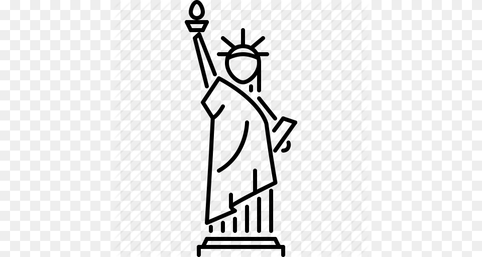 Architecture Building Liberty Sight Statue Torch Icon, Art Png Image
