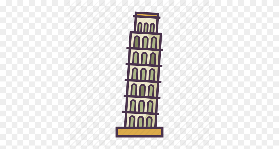 Architecture Italy Landmark Leaning Tower Of Pisa Icon, City, Urban, Arch, Building Png Image