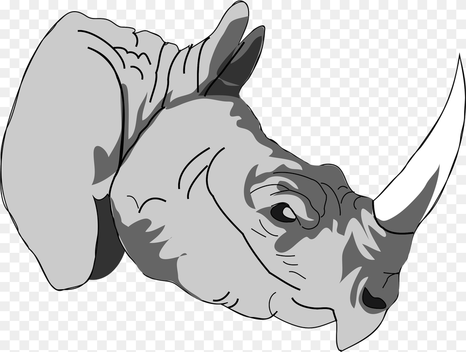 Architetto Rhinoceros 1 Clip Arts One Horned Rhino Art, Baby, Person, Animal, Wildlife Free Png Download