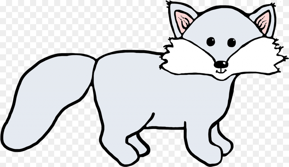 Arctic Fox Clipart Arctic Animal Clip Art, Baby, Person, Stencil, Mammal Free Png Download