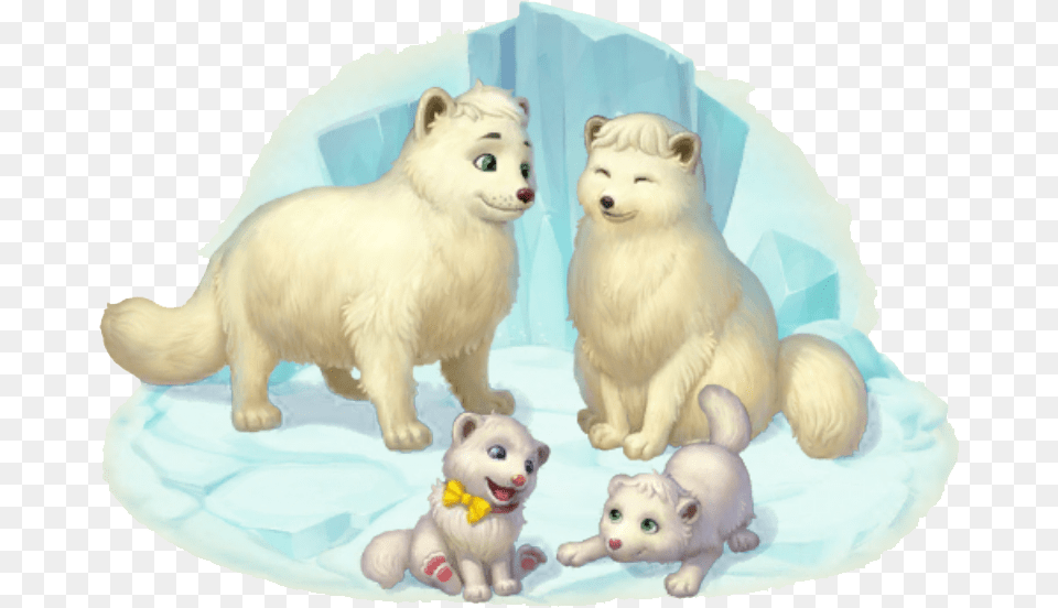Arctic Fox Family Bear, Animal, Mammal, Wildlife, Canine Png Image
