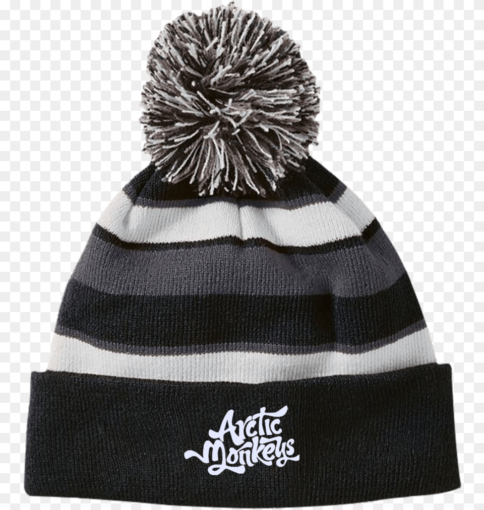 Arctic Monkeys Holloway Striped Beanie With Beanie, Cap, Clothing, Hat, Person Free Png Download
