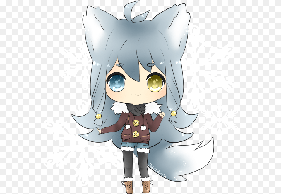 Arctic Wolf Clipart Female Cute Chibi Wolf Draw, Book, Comics, Publication, Head Png