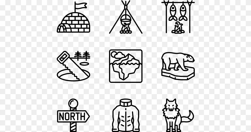 Arctic Work Icons, Gray Free Transparent Png