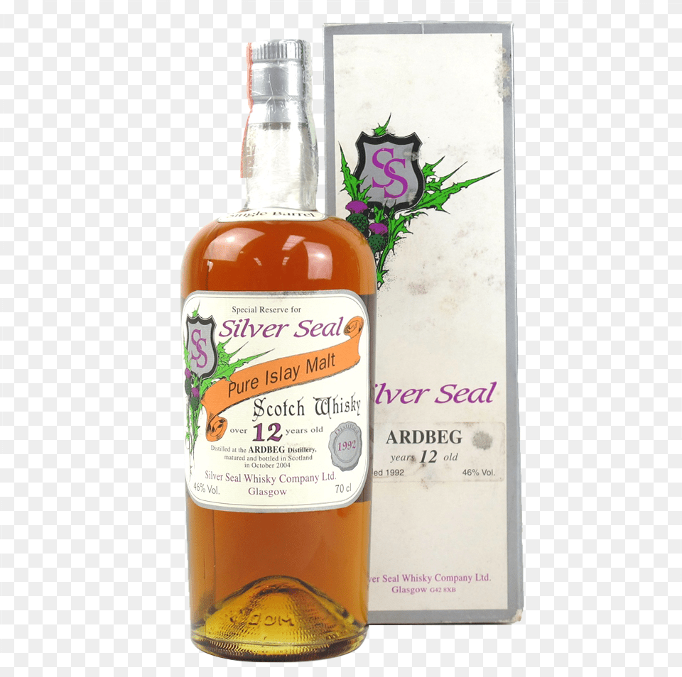 Ardbeg Silver Seal 12 Year Old, Alcohol, Beverage, Liquor, Whisky Free Png