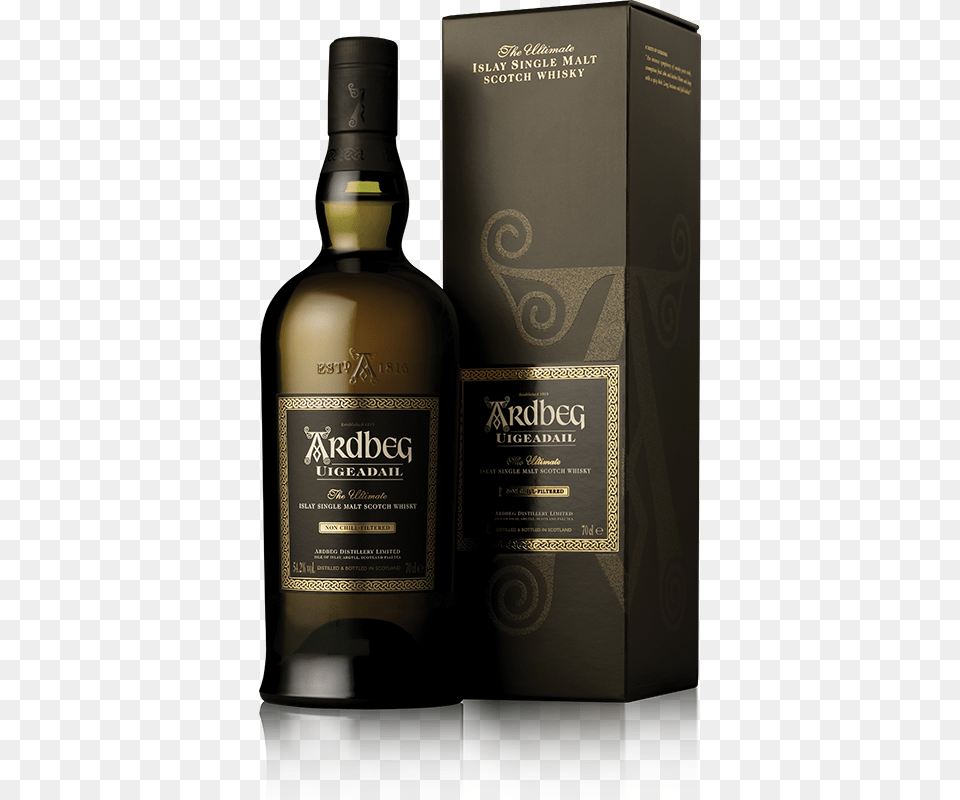 Ardbeg Uigeadail Bottle With Gift Box Ardbeg Uigeadail, Alcohol, Beverage, Liquor, Whisky Free Png