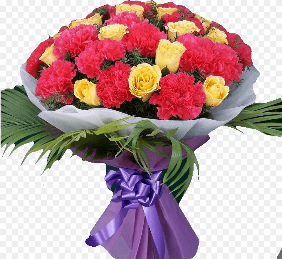 Ardent Desire Yellow Carnation And Rose Bouquet, Flower Bouquet, Flower, Flower Arrangement, Plant Free Png
