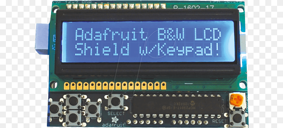 Arduino Lcd Shield Kit Blue And White Display Adafruit, Computer Hardware, Electronics, Hardware, Monitor Png Image
