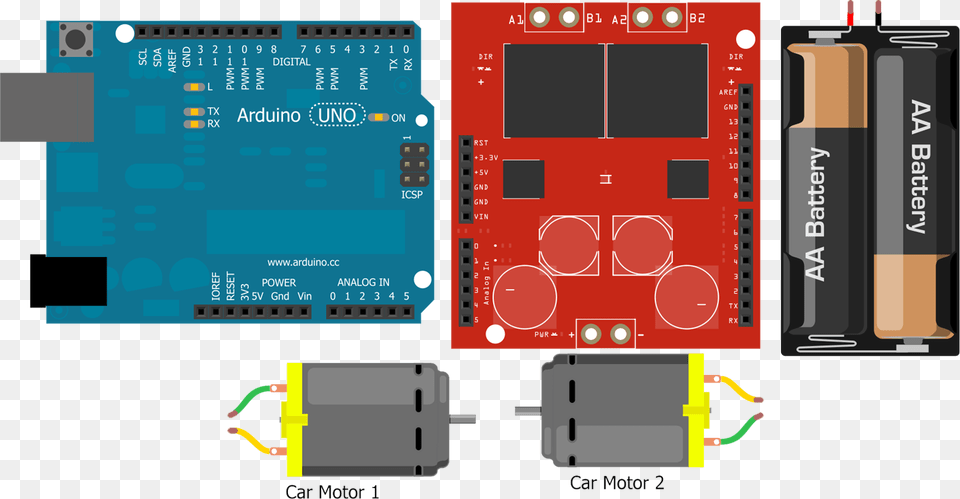 Arduino Motorshield Components Arduino I2c Servo Controller, Electronics, Hardware, Scoreboard Png Image