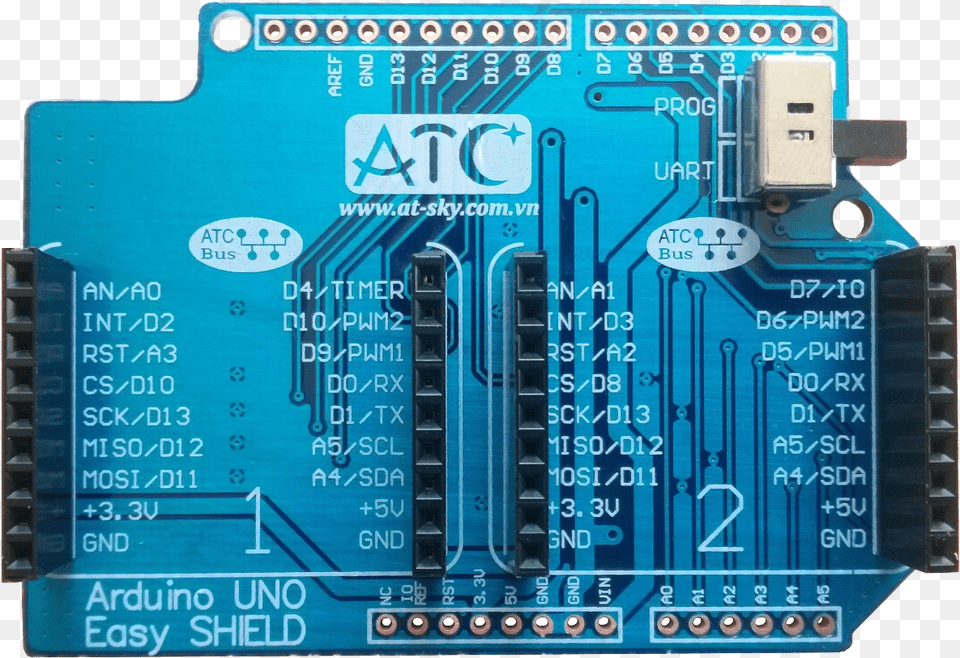 Arduino Uno Extension Shield With 2 Atcbus Host Socket, Electronics, Hardware, Printed Circuit Board, Computer Hardware Png