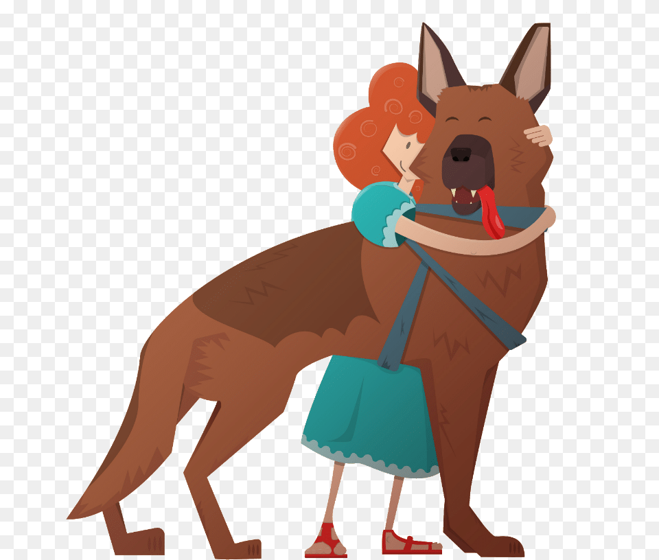 Are German Shepherds Good With Kids People Love Dog Cartoon, Person, Animal, Mammal Free Png Download