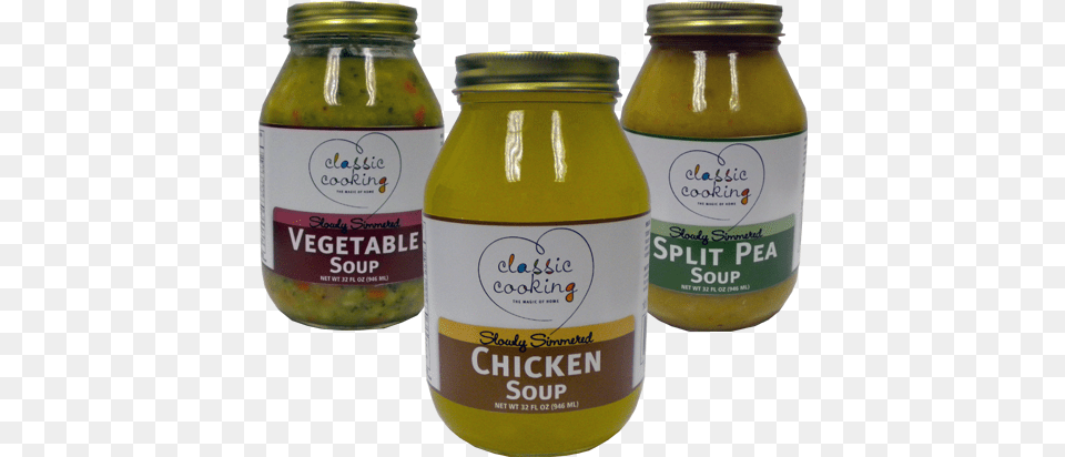 Are Slowly Simmered To Perfection Using Our Time Honored Classic Cooking Soup Split Pea 32 Fl Oz Jar, Food, Mustard, Relish, Ketchup Png Image