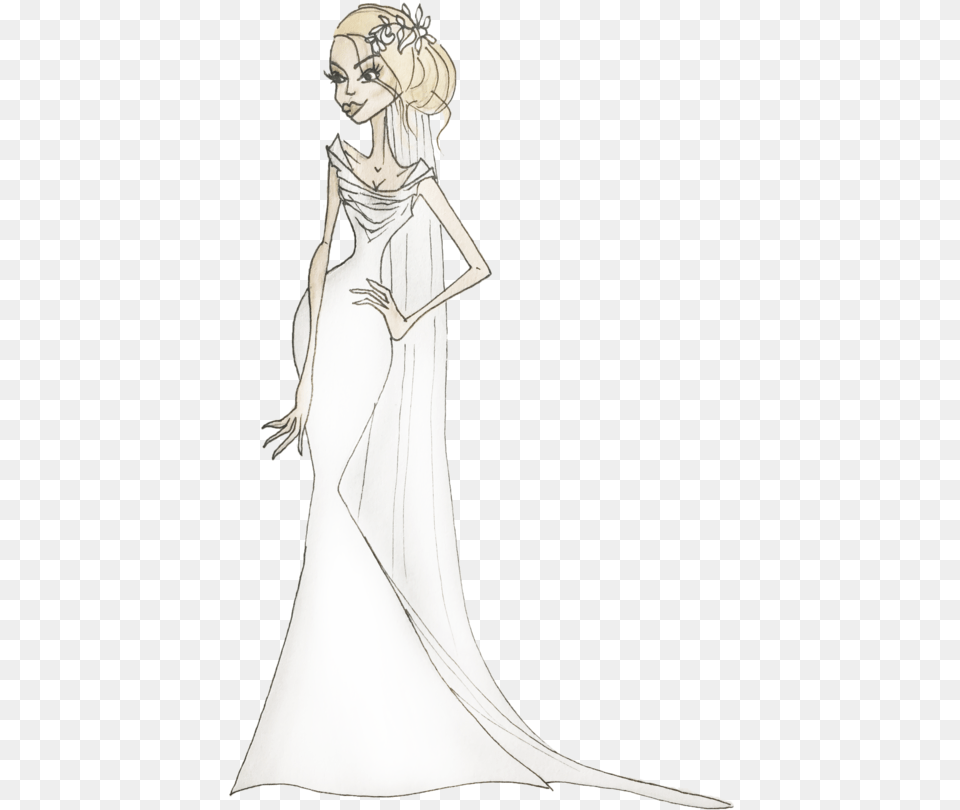 Are You A Kim Kardashian Or An Audrey Hepburn Sketch, Fashion, Clothing, Gown, Dress Free Png Download