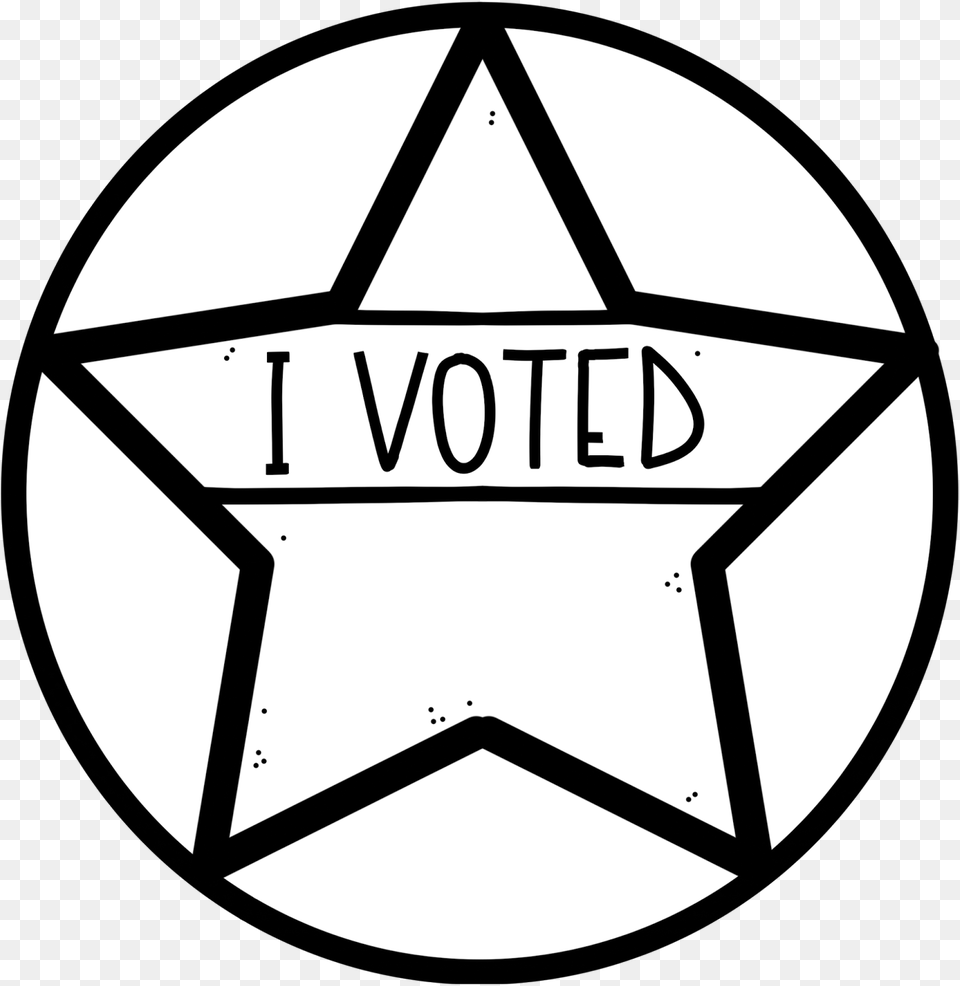Are You Ready To Vote Here S A Button You Could Use Voted Clipart Black And White, Symbol, Badge, Logo, Star Symbol Free Png Download