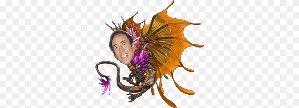 Are You Telling Me The Lumine Virius Was Nicolas Cage Flight Rising Dragon Cute, Purple, Accessories, Adult, Male Free Transparent Png