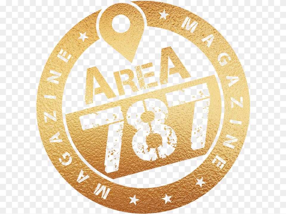 Area 787 Magazine Emblem, Badge, Logo, Symbol, Gold Free Png