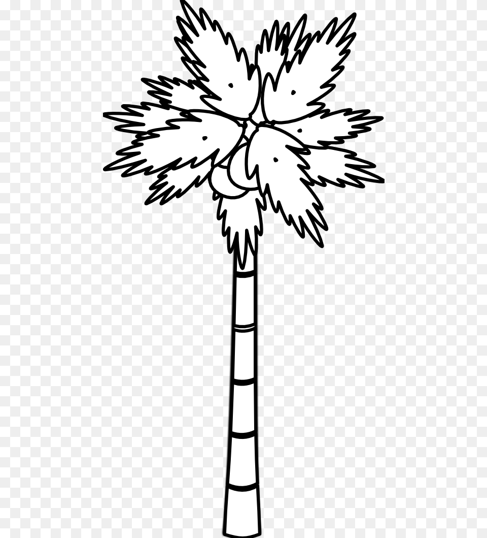 Arecaceae Black And White Tree Clip Art, Palm Tree, Plant, Stencil, Person Free Png Download