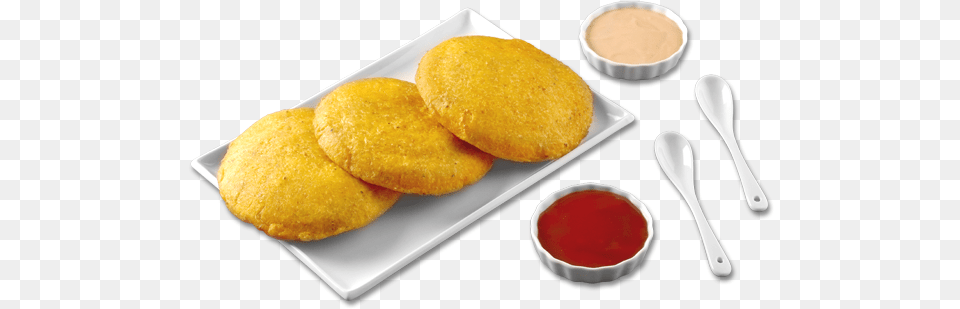 Arepa De Huevo Arepa De Huevo, Food, Ketchup, Cutlery, Spoon Free Png Download