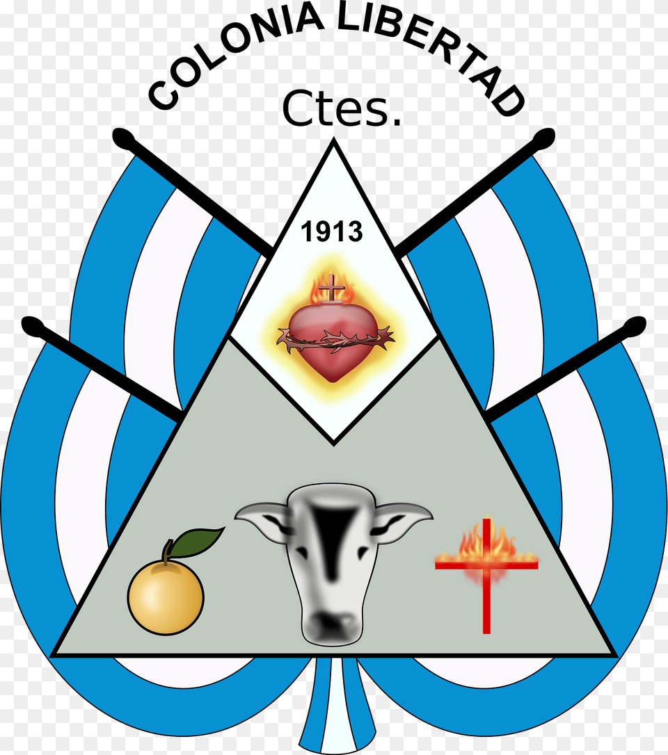 Argentina Corrientes Colonialibertad Escudo Clipart, Triangle, Animal, Cattle, Cow Free Transparent Png