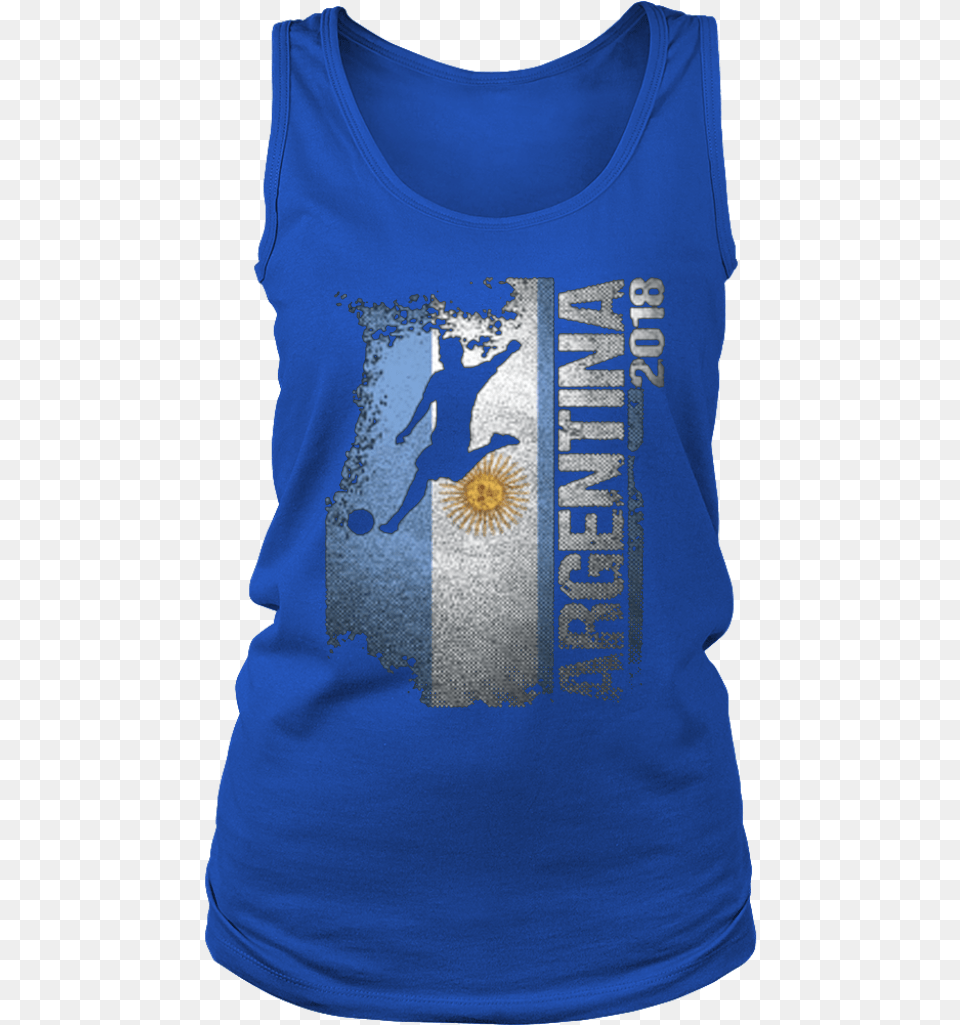 Argentina Flag 2018 Football Cup T Shirt Active Tank, Clothing, T-shirt, Tank Top, Person Free Transparent Png