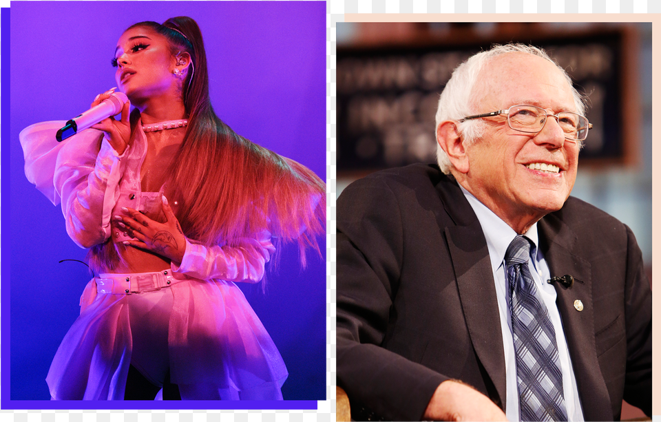 Ariana Grande And Bernie Sanders Event, Accessories, Tie, Person, Man Png