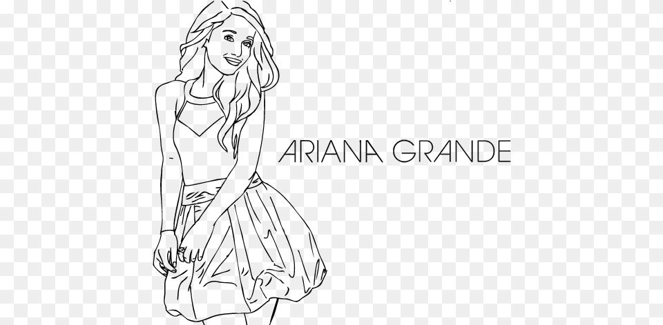 Ariana Grande Coloring, Gray Free Png