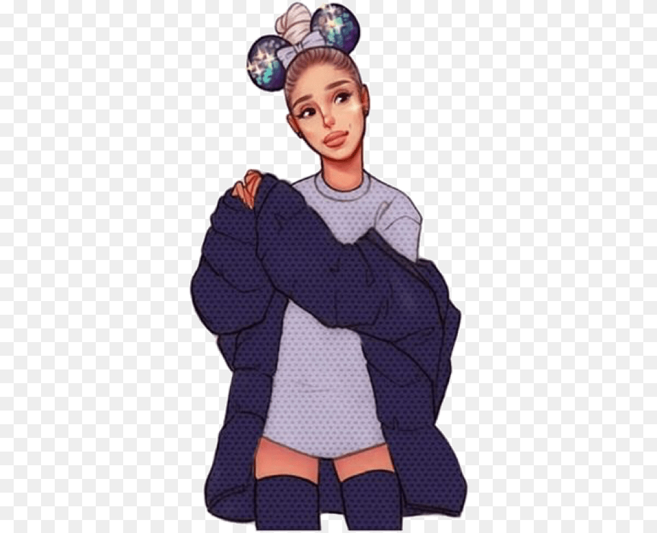 Ariana Grande Drawing Doodle Painting Cute Overlay Kawaii Ariana Grande Drawing, Clothing, Costume, Person, Coat Free Png Download