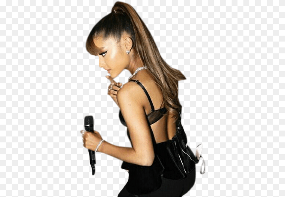 Ariana Grande In Hot Black Bikini And Leggings Ariana Grande Without Background, Head, Microphone, Photography, Hand Free Png