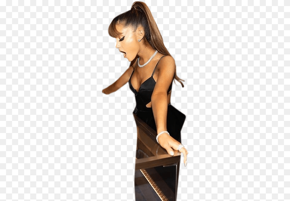 Ariana Grande In Hot Black Bikini Leaning On Table Hot Girl Transparent Background, Woman, Adult, Portrait, Face Free Png Download