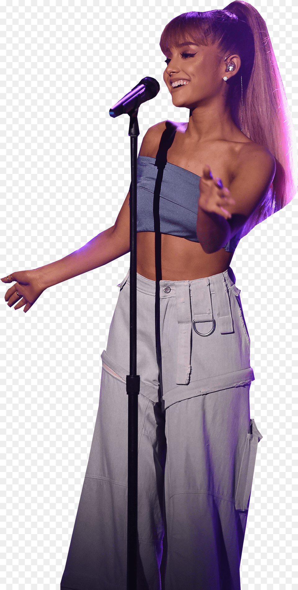 Ariana Grande On Stage Image Ariana Grande Singing, Finger, Body Part, Solo Performance, Person Png