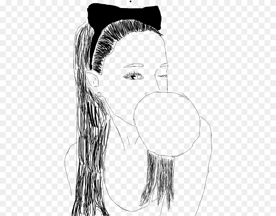 Ariana Grande Outline Pls Rate And U Can Request One Sketch, Lighting, Cutlery, Silhouette Free Png