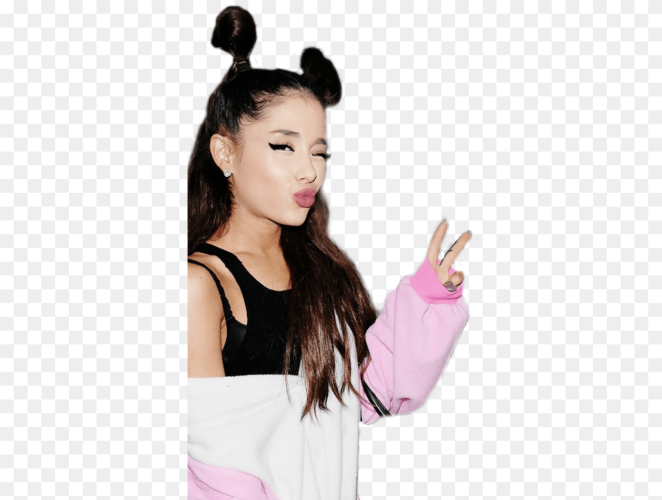 Ariana Grande Peace Sign, Hand, Body Part, Face, Portrait Free Transparent Png
