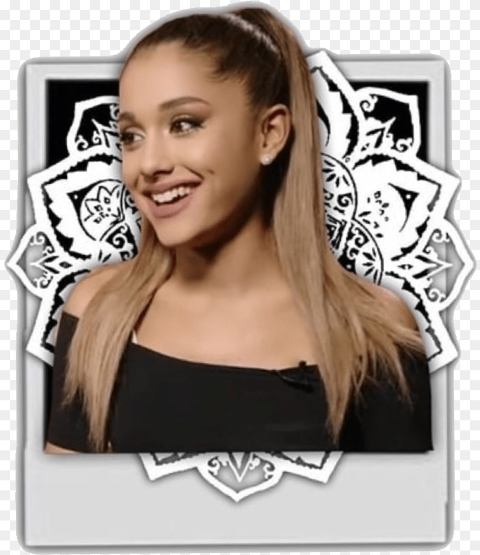 Ariana Grande Tumblr Ariana Grande Tumblr Cute We Heart It Overlays Mandala, Head, Face, Smile, Happy Png Image