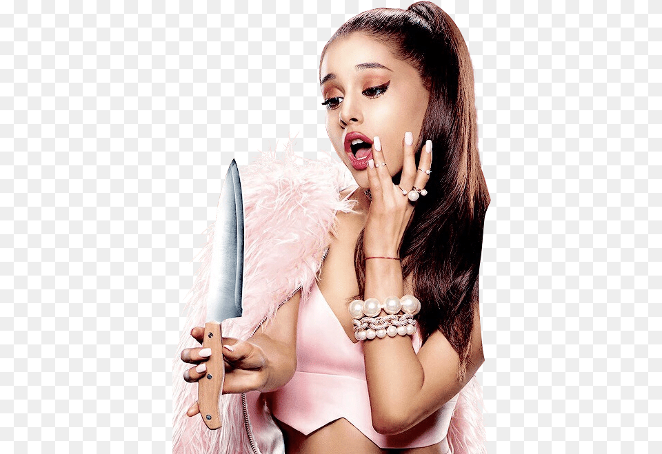 Ariana Grande With A Knife, Woman, Adult, Person, Head Free Png